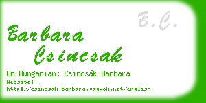 barbara csincsak business card
