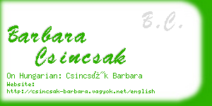 barbara csincsak business card